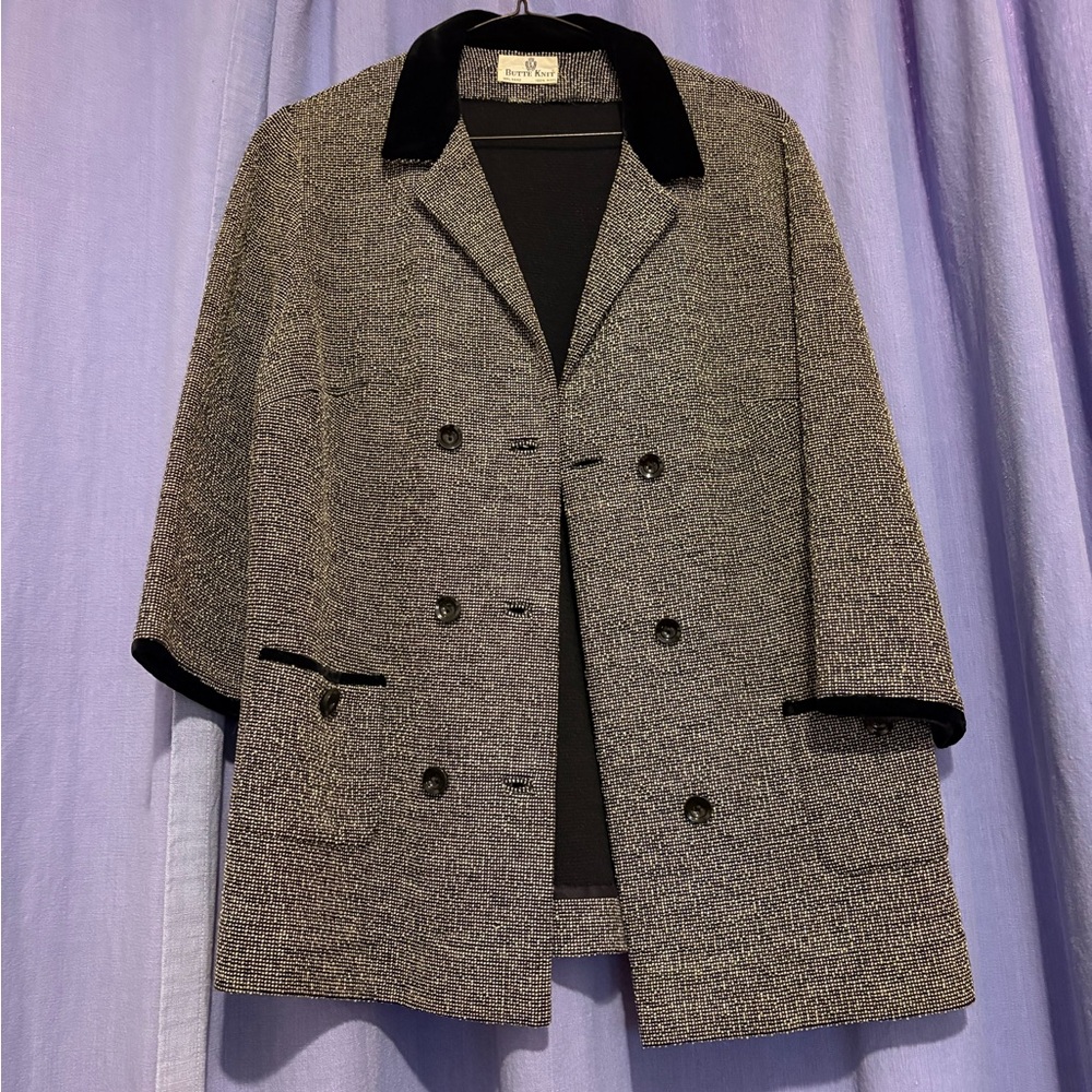 Men's Black and Gray 100% wool vintage